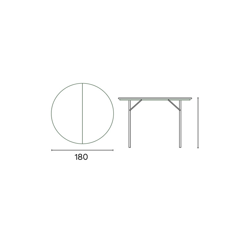 Tavolo da Catering Pieghevole TTK11 Moia Ø180 cm Polietilene