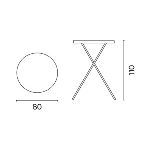 Zoom Tavolo tondo da catering alto TAK09 MOIA Ø 80cm