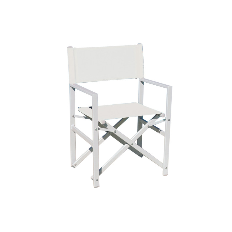 Set 4 sedie regista alluminio Moia ecrù leggere e resistenti