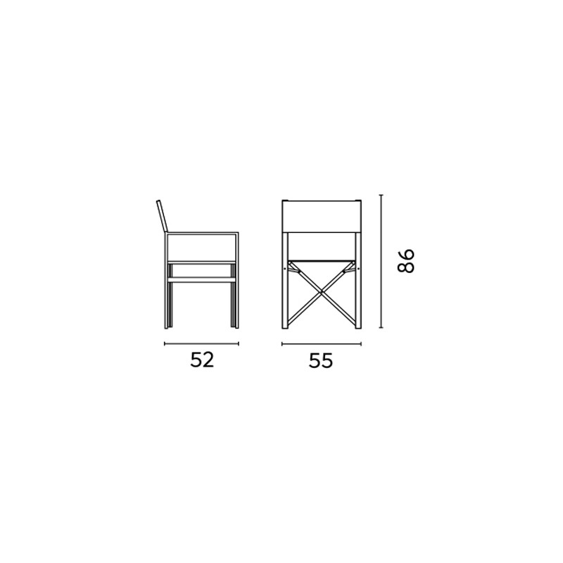 Set 4 sedie regista alluminio Moia ecrù leggere e resistenti