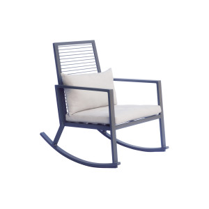 Sedia a dondolo Moia schienale corda antracite da giardino