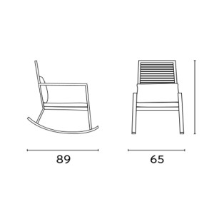 Zoom Sedia a dondolo MOIA con schienale in corda antracite