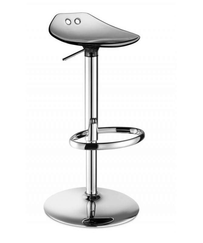 Sgabello Frog Up in policarbonato e acciaio cromato Made in Italy