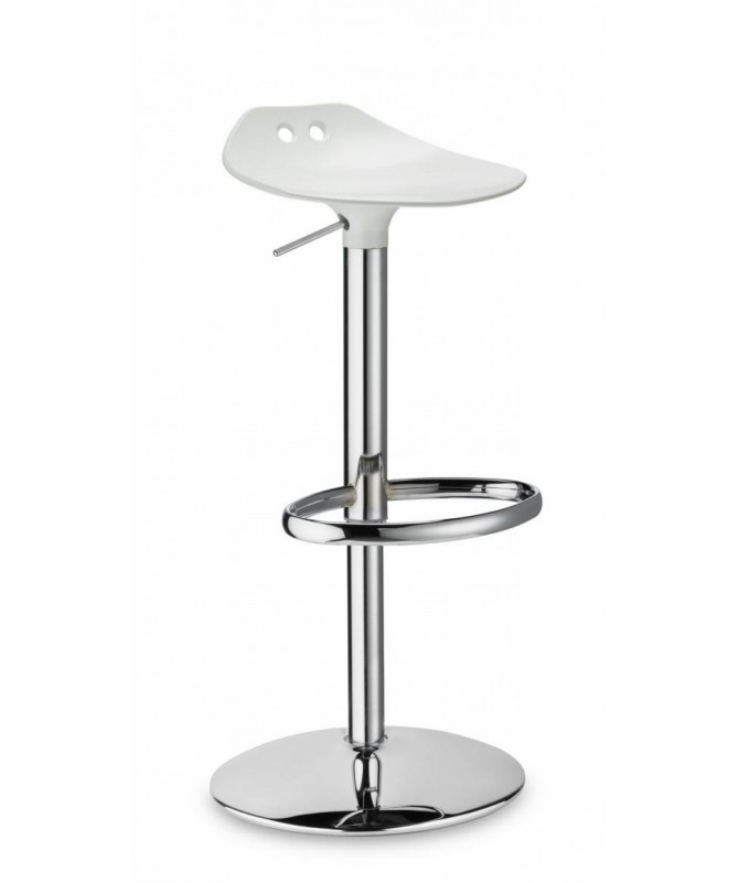 Sgabello Frog Up in policarbonato e acciaio cromato Made in Italy