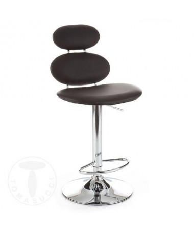 Sgabello in pelle sintetica Cetus - set da 2 nero