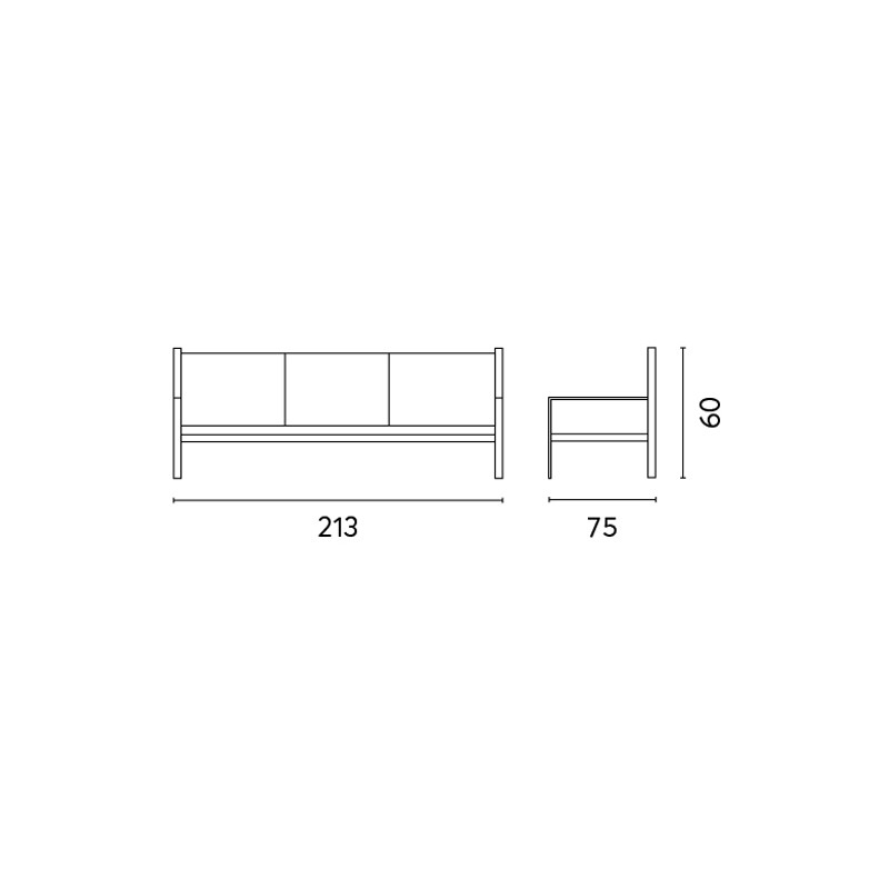 Divano 3 posti Moia Coffee Set Marsiglia bianco in alluminio