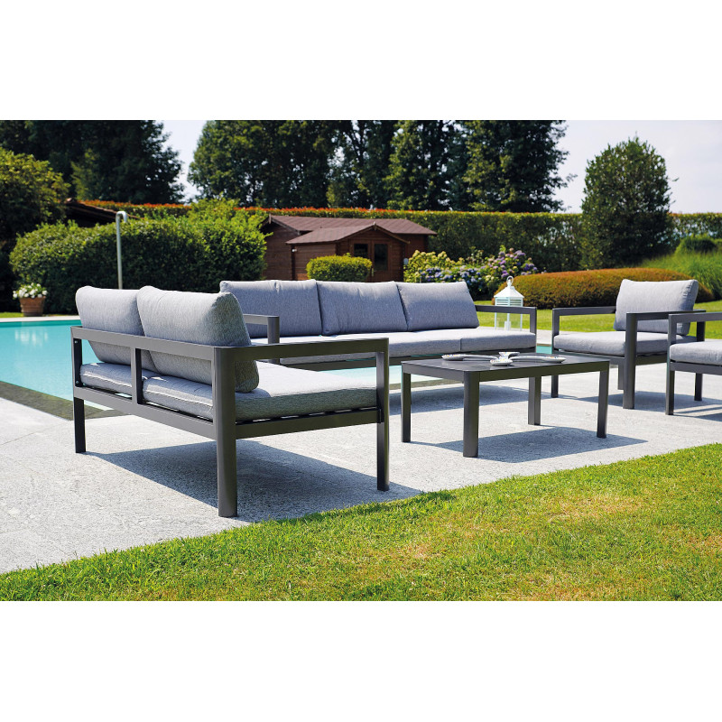 Tavolino coffee set Moia Marsiglia antracite da giardino