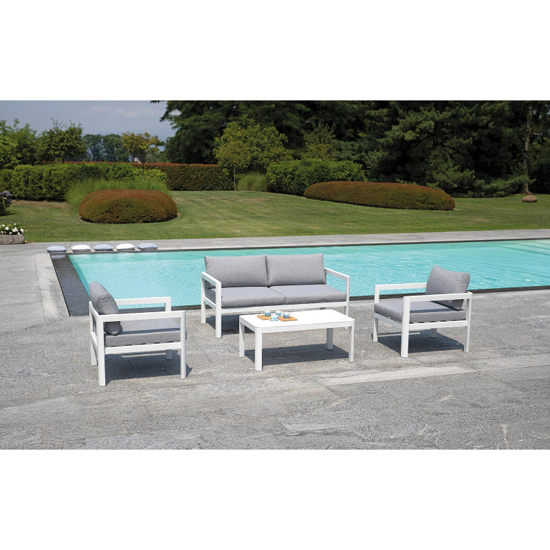 Tavolino coffee set Moia Marsiglia bianco da giardino moderno