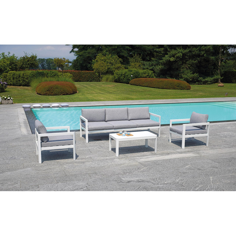 Tavolino coffee set Moia Marsiglia bianco da giardino moderno