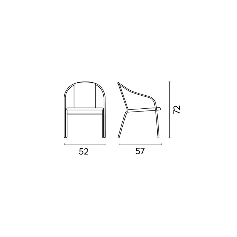 Set 2 sedie Moia Contract alluminio tabacco da giardino