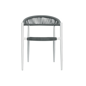 Zoom Set di due Sedie MOIA Contract bianco con corda sintetica grigia
