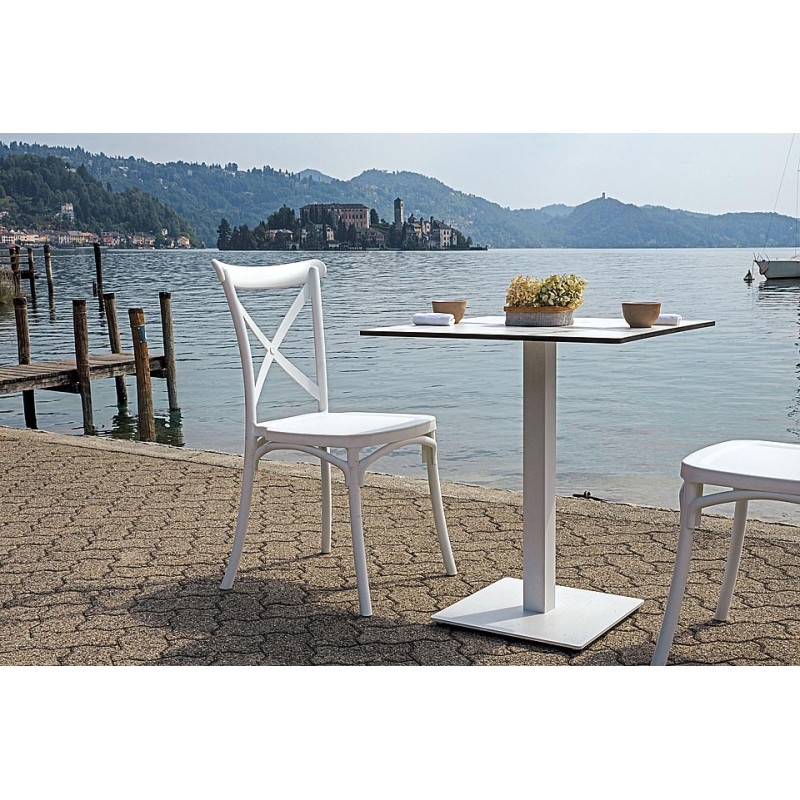 Set 2 sedie Trattoria Moia polipropilene bianco da giardino