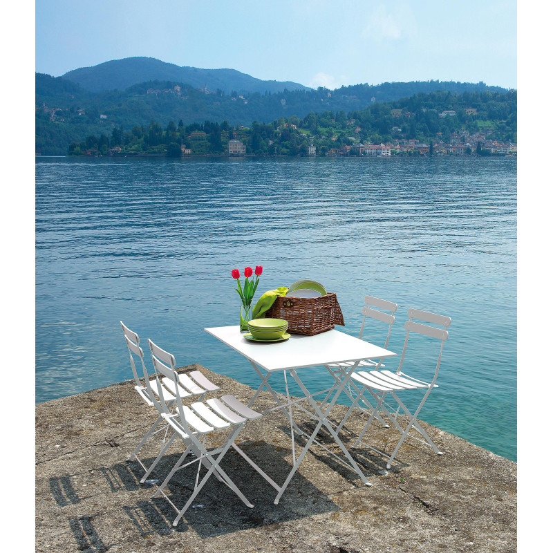 Set due sedie Bistro pieghevoli Moia bianco pratiche da esterno