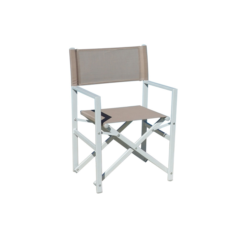 Set 4 sedie Moia regista alluminio tortora da giardino resistenti
