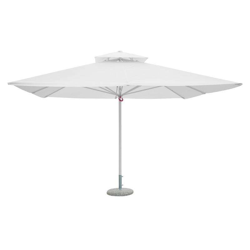 Ombrellone quadrato push-up Moia 4x4 m bianco telescopico