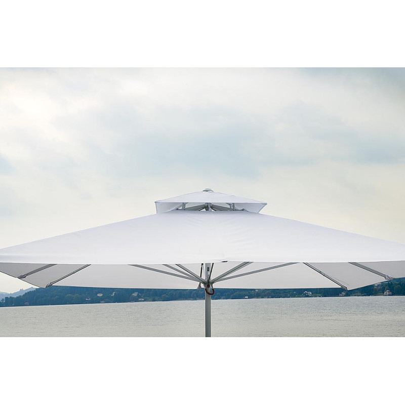 Ombrellone quadrato push-up Moia 4x4 m bianco telescopico