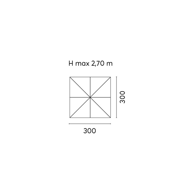 Ombrellone California Moia 3x3m antracite tilt basculante