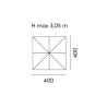 Ombrellone Moia quadrato 4x4 m palo laterale antracite