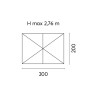 Ombrellone rettangolare Moia 3x2m grigio palo centrale