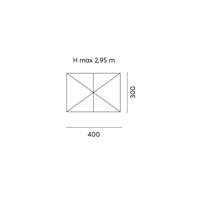 Ombrellone rettangolare Moia 3x4 m grigio palo centrale