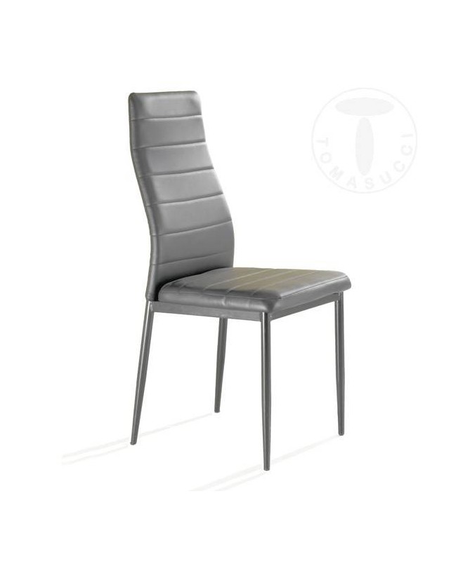 Sedia in pelle ecologica Camaro - grigio - set da 4