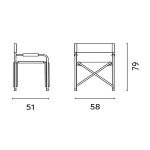 Zoom Set di 6 Sedie Regista Pieghevole Alluminio /poli Avorio Moia