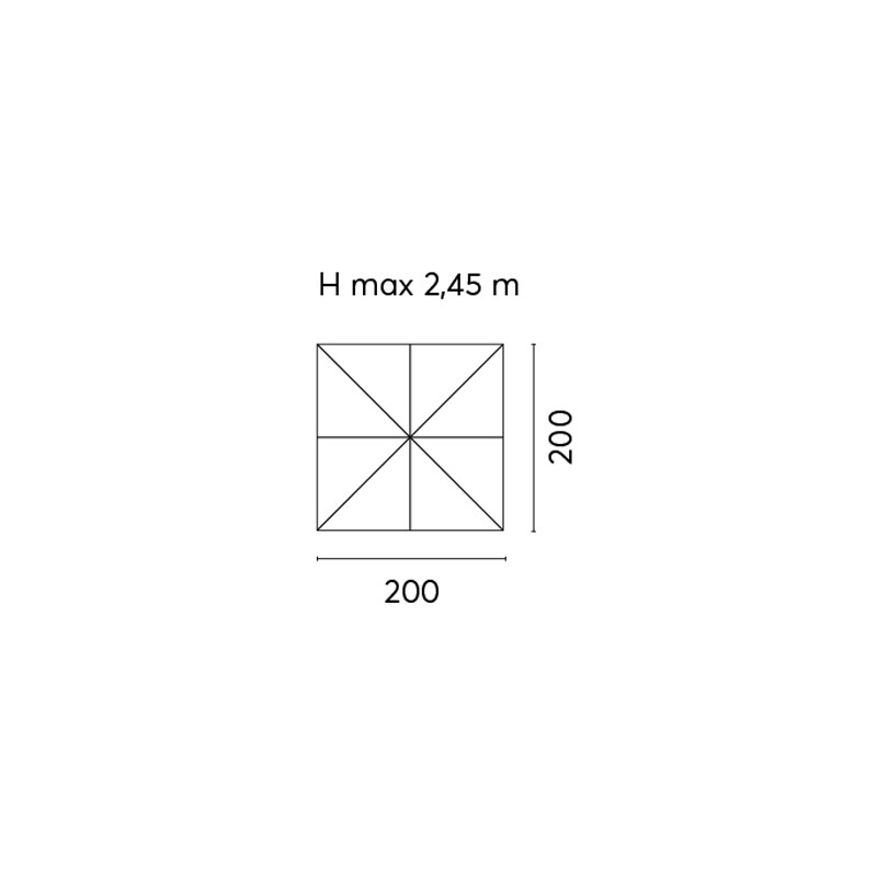 Ombrellone 2x2m alluminio antracite poliestere ecru Moia