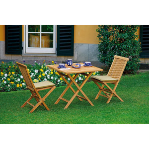 Set Tavolo Vulcano + 2 Sedie pieghevole Salina MOIA in teak