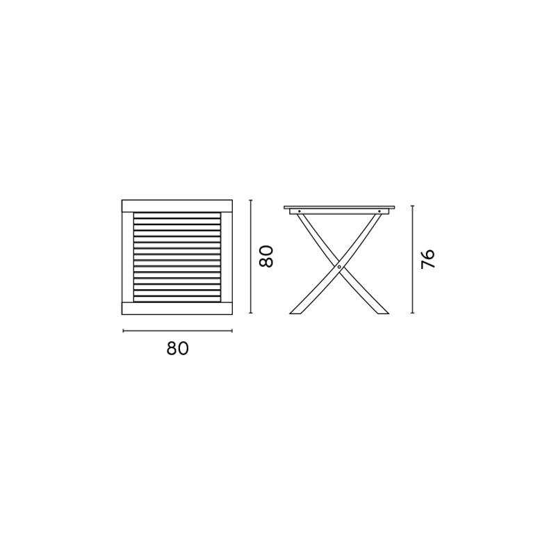 Set Tavolo Vulcano + 2 Sedie pieghevole Salina MOIA in teak