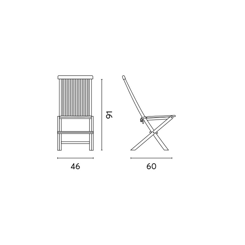 Set Tavolo Lipari + 4 Sedie pieghevole Salina MOIA in teak