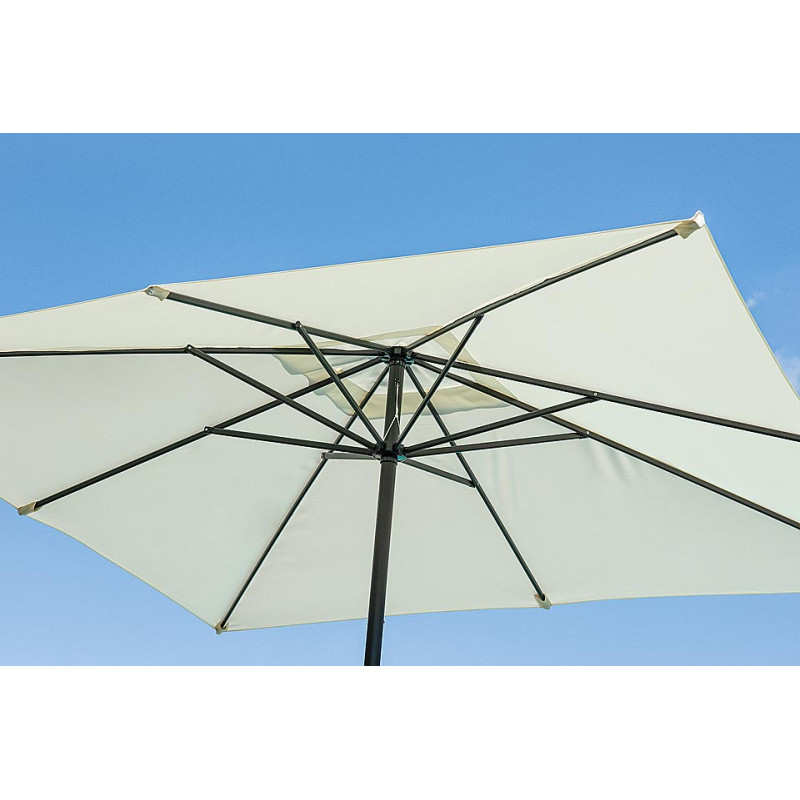 Ombrellone 3x3m palo centrale antracite poliestere ecru Moia