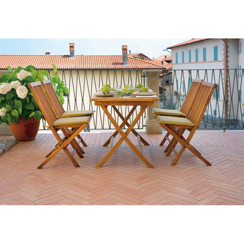 Set Tavolo Lipari + 4 Sedie pieghevole Salina MOIA in teak