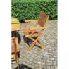 Set Tavolo Piombino + 2 Sedie Pietrasanta In Acacia Pieghevole Con Braccioli Moia