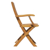 Set Tavolo Piombino + 2 Sedie Pietrasanta In Acacia Pieghevole Con Braccioli Moia