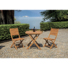 Set Tavolo Piombino + 2 Sedie Pietrasanta In Acacia Pieghevole Con Braccioli Moia