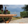 Set Tavolo Piombino + 2 Sedie Venturina In Acacia Pieghevole Con Textilene Senza Braccioli Moia