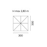 Ombrellone quadrato 3x3m palo centrale antracite ecru Moia