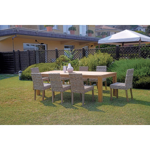 Set Tavolo Giacarta + 6 Sedie Lisbona in Grey Kubu Moia