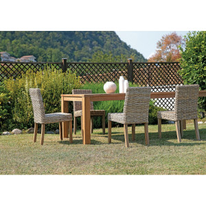 Set Tavolo Giacarta + 8 Sedie Lisbona in Grey Kubu Moia