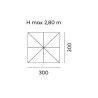 Ombrellone quadrato 3x3 fusto bianco poliestere ecrù Moia