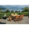 Set Tavolo Castiglione + 4 Sedie Pietrasanta In Acacia Pieghevole Con Braccioli Moia