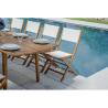 Set Tavolo Castiglione + 4 Sedie Venturina In Acacia Pieghevole Con Textilene Senza Braccioli Moia
