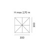 Ombrellone 3x3 m palo laterale antracite telo ecru