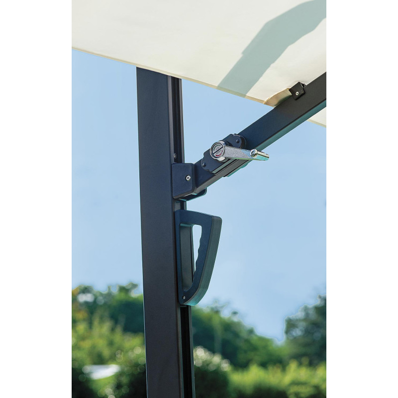 Ombrellone 3x3 m palo laterale antracite telo ecru