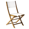 Set Tavolo Castiglione + 4 Sedie Venturina In Acacia Pieghevole Con Textilene Senza Braccioli Moia