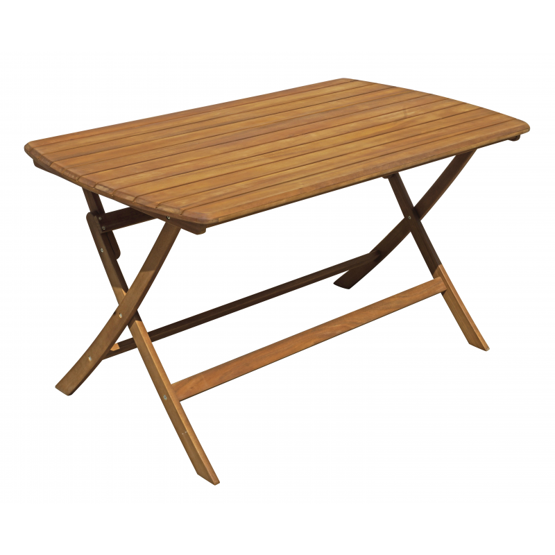 Set Tavolo Castiglione + 4 Sedie Venturina In Acacia Pieghevole Con Textilene Senza Braccioli Moia