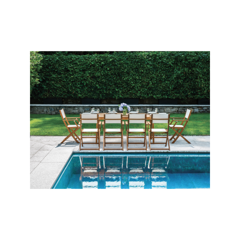 Set Tavolo e 4 Sedie Giardino Acacia Pieghevole Moia