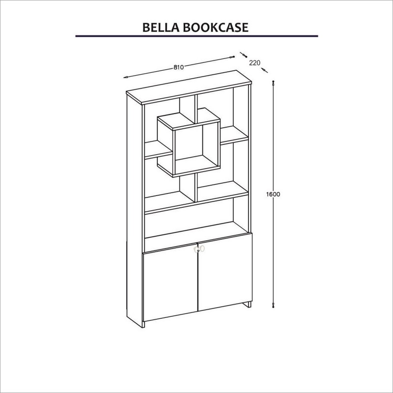 Libreria Bella - Bianco e Rovere