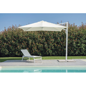 Zoom Ombrellone 3X3 Palo Laterale Bianco - Maniglia - Telo Bianco Moia