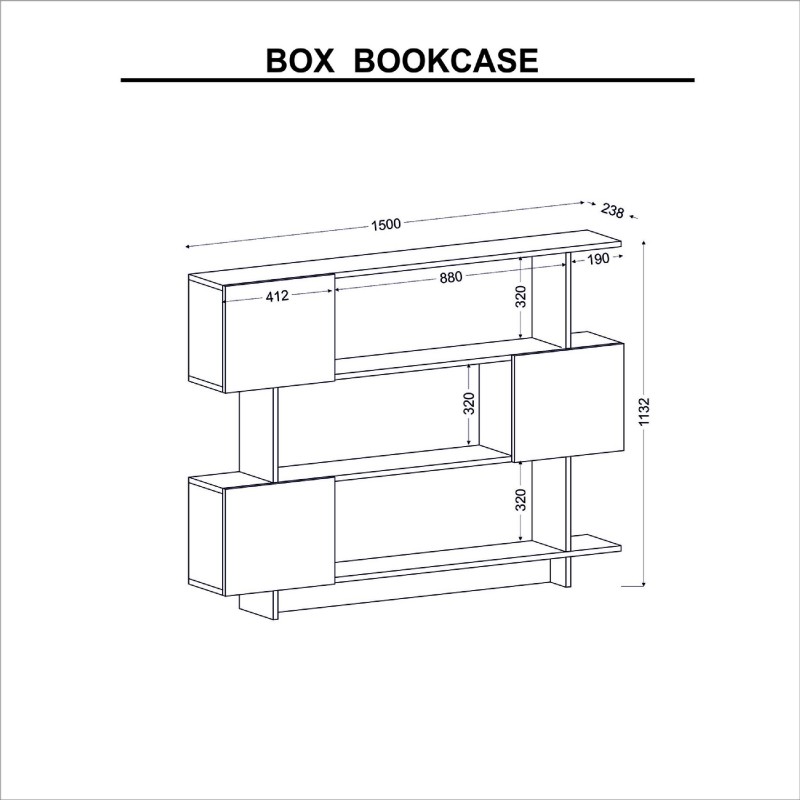 Libreria Box - L150xP23,8xA113,2 cm - Rovere